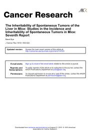 THE INHERITABILITY OF SPONTANEOUS ... - Cancer Research