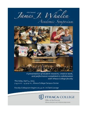 Download Whalen Symposium 2013 Program - Ithaca College