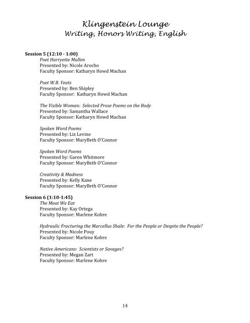 Download Whalen Symposium 2013 Program - Ithaca College