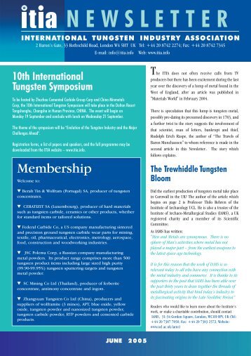 June 2005 - International Tungsten Industry Association