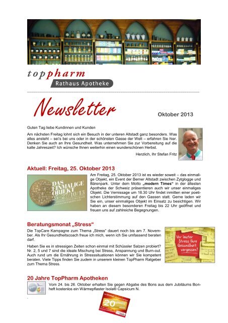 Newsletter - Rathaus Apotheke - Apotheken