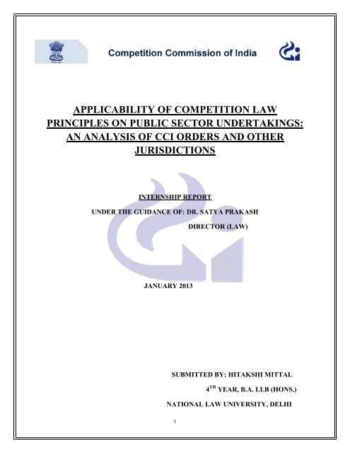 applicability of competition law principles on public sector ...