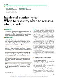 Incidental ovarian cysts - Cleveland Clinic Journal of Medicine