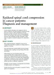 Epidural spinal cord compression in cancer patients - Cleveland ...
