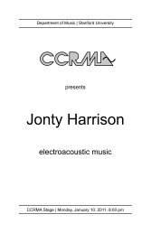 Jonty Harrison - CCRMA - Stanford University