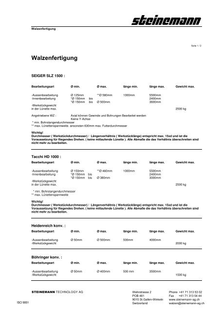 Walzenfertigung