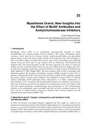 Myasthenia Gravis: New Insights into the Effect of MuSK ... - InTech