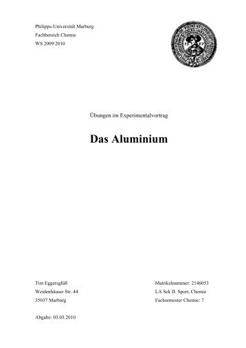 Das Aluminium - ChidS - Philipps-Universität Marburg