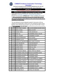 Waiting List of Computer Engineering Admissions Spring 2011