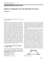 Didactics of mathematics: more than mathematics and school! - CIMM