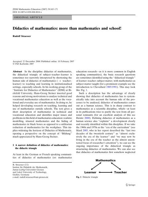 Didactics of mathematics: more than mathematics and school! - CIMM