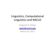 Linguistics, Computational Linguistics and NACLO