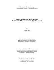 Verbal Communication in the Classroom: What Christian ... - Circle