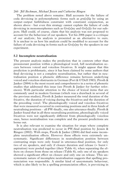 German fricatives: coda devoicing or positional faithfulness?