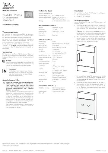 Touch-PC 15" 5015 UP-Einlasskasten 2300-5015 - Feller Clixx