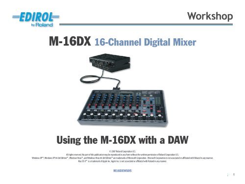 M16DXWS05—Using the M-16DX with a DAW - Roland