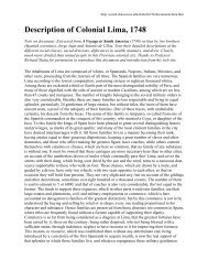 Jorge Juan and Antonio de Ulloa, “Description of Colonial Lima,” 1748