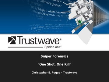 Sniper Forensics “One Shot, One Kill” - SANS Computer Forensics