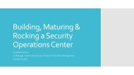 Building, Maturing & Rocking a Security Operations Center - SANS ...