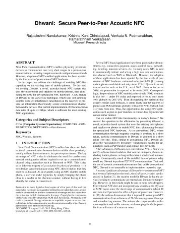 SIGCOMM'13 ~ Dhwani: Secure Peer-to-Peer Acoustic NFC - Events