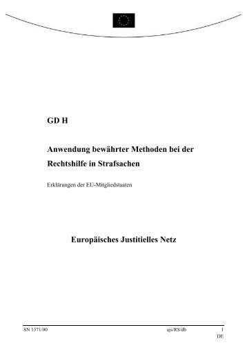 GD H Anwendung bewährter Methoden bei der Rechtshilfe in ...