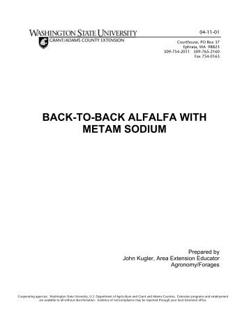 back-to-back alfalfa with metam sodium - WSU Extension Counties ...