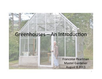 Greenhouses – An IntroducEon - WSU Extension Counties