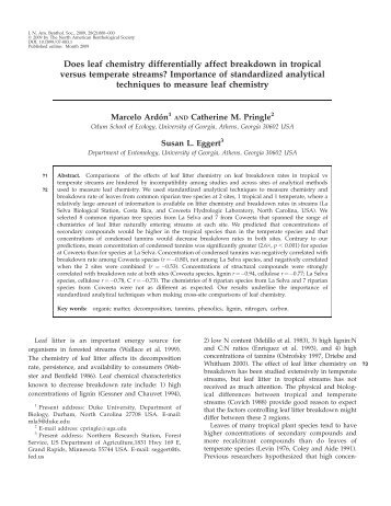 Does leaf chemistry differentially affect breakdown - University of ...