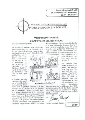 Ausgabe 2012 28 - Pfarreiengemeinschaft Lingen-Süd