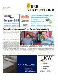 vom 25. Juli 2013 - Glattfelden