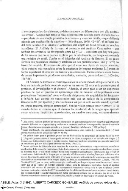 Análisis de errores léxicos del español en la interlengua de los ...