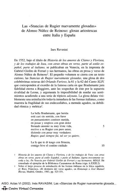 Las «Stancias de Rugier nuevamente glosadas» de Alonso Núñez ...