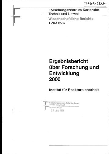 Ergebnisbericht über Forschung und Entwicklung 2000 - Bibliothek