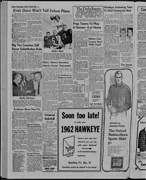 (Iowa City, Iowa), 1961-12-07 - The Daily Iowan Historic Newspapers