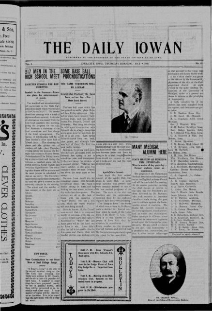 May 9 - The Daily Iowan Historic Newspapers