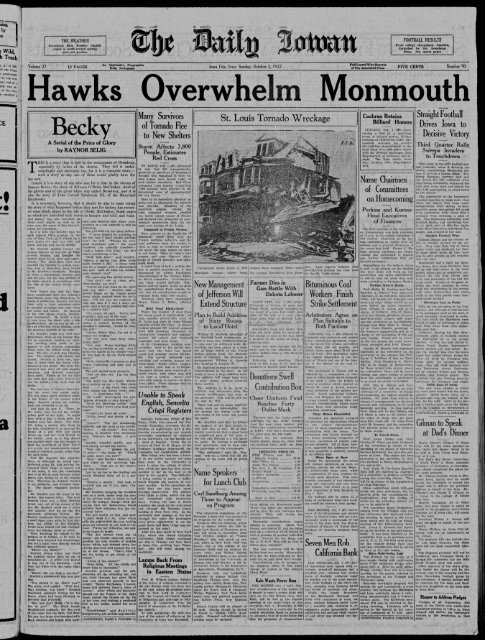 (Iowa City, Iowa), 1927-10-02 - The Daily Iowan Historic Newspapers