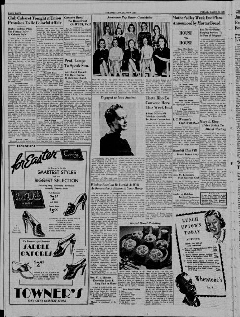 March 31 - The Daily Iowan Historic Newspapers - University of Iowa