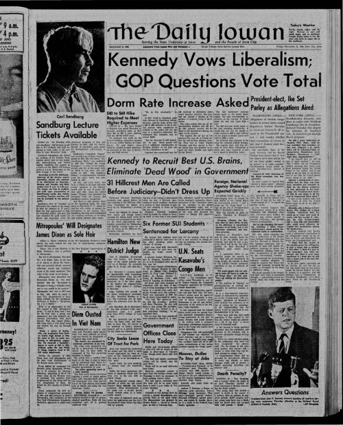 Daily Iowan (Iowa City, Iowa), 1960-11-11 - The Daily Iowan Historic ...