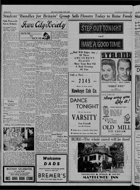 (Iowa City, Iowa), 1940-10-12 - The Daily Iowan Historic Newspapers