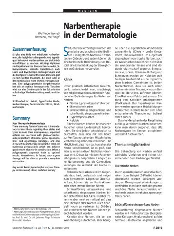Narbentherapie in der Dermatologie
