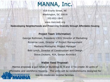MANNA, Inc. 828 Evarts Street NE Washington, DC 20018 202-832 ...