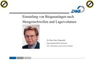 Einstufung von Biogasanlagen nach Mengenschwellen und ... - DWA