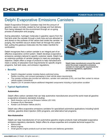Delphi Evaporative Emissions Canisters
