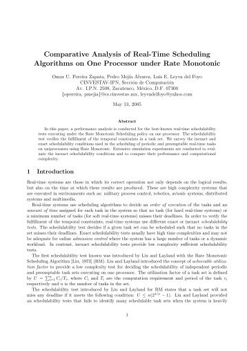 Comparative Analysis of Real-Time Scheduling Algorithms on One ...
