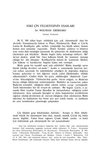 eski çin felsefesinin esasları