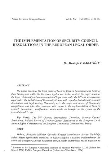 the implementation of security council resolutions in the european ...