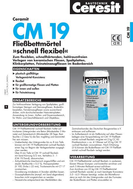 CM 19 Fließbettmörtel »schnell flexibel - Henkel