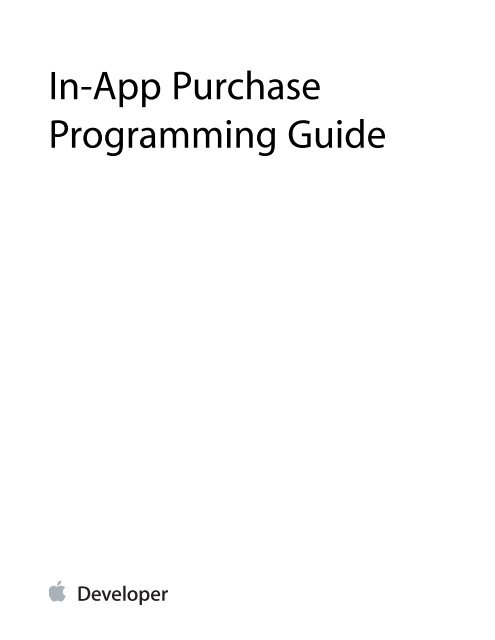 In-App Purchase Programming Guide - Apple Developer