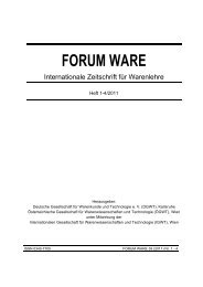 forum ware - DGWT - Deutsche Gesellschaft für Warenkunde und ...