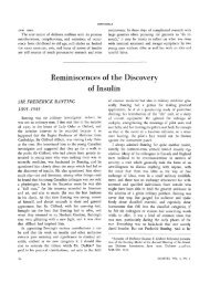 Reminiscences of the Discovery of Insulin - Diabetes